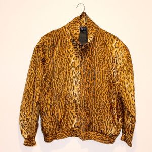 VTG Leopard Kim Rogers Sport Bomber Jacket